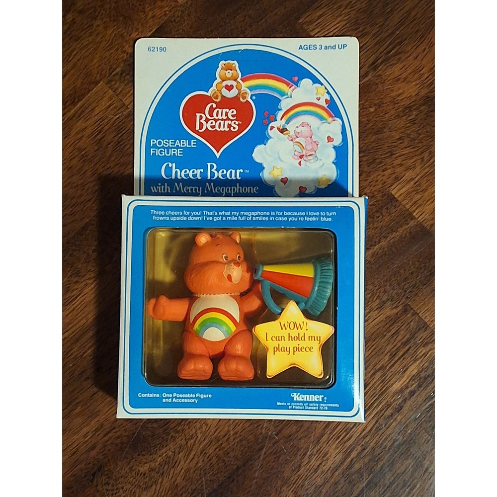 Vintage 1983 Kenner Care Bears Cheer Bear Poseable Figure Merry Megaphone 62190